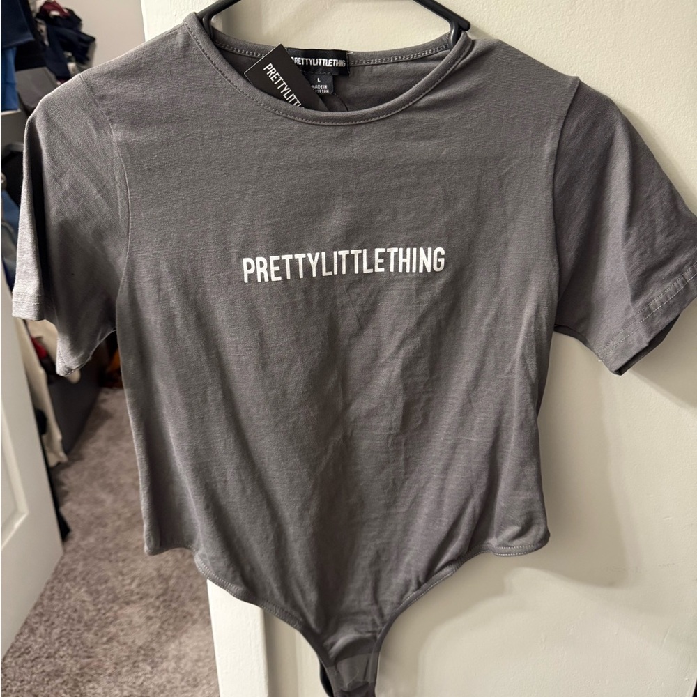 PrettyLittleThing Charcoal Bodysuit